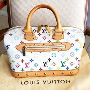 Louis Vuitton - Alma White Multicolor Monogram Canvas Pm Bag Satchel circa 2003